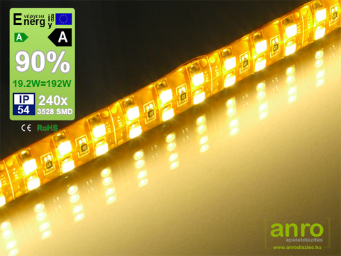 LED szalag kültéri 3528-240 (24 Volt) - meleg fehér DoubleLine! CRI=88