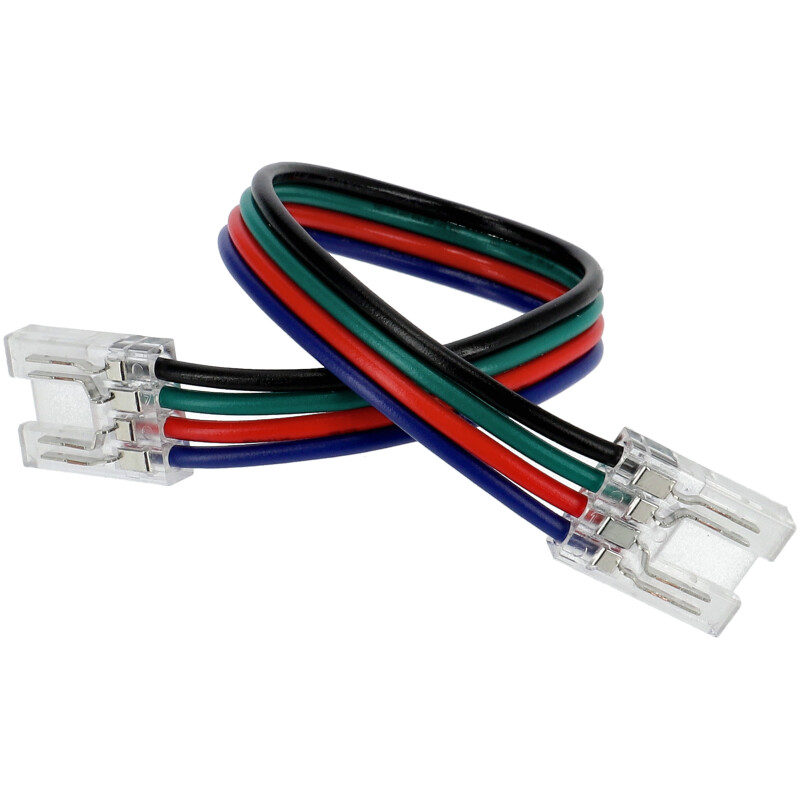 GTLED forrasztásmentes sarokelem csatlakozó RGB COB LED szalag toldásához (10 mm - 4 eres) 14 cm vezetékkel