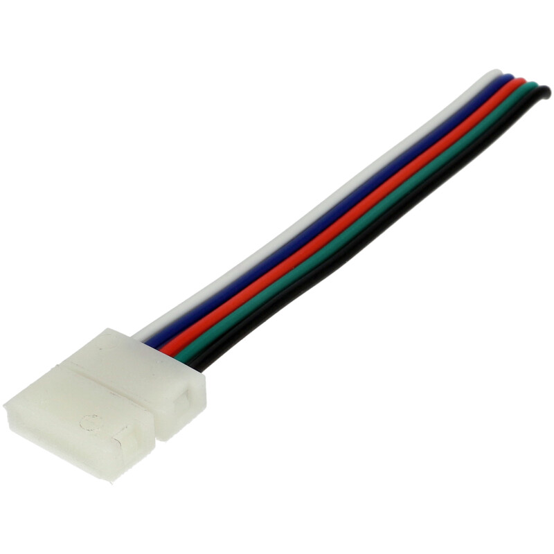 Forrasztásmentes betáp RGBW LED szalagok toldásához (10 mm - 5 eres)