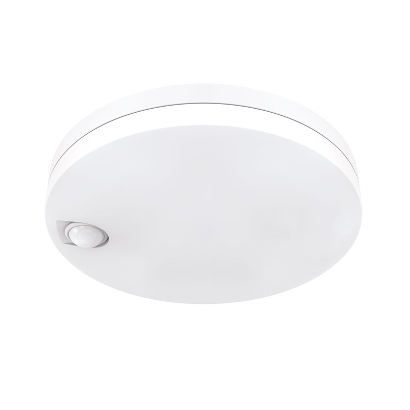 Mennyezeti LED lámpa, kör alakú (18W/1820lm) mozgásérzékelős, alkonykapcsolós, természetes fehér,  fehér