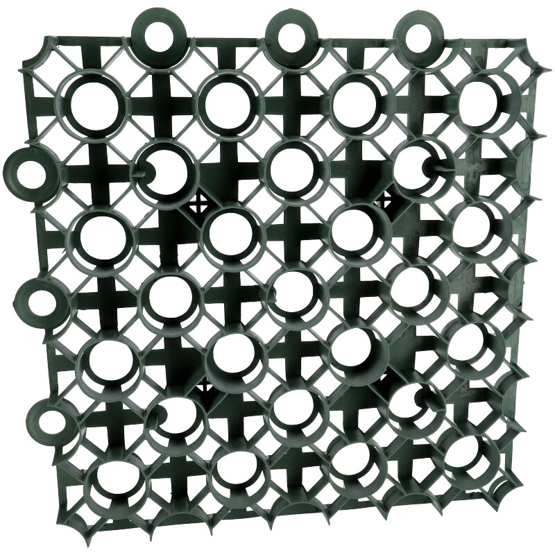 Műanyag gyeprács sűrű mintával, tüskével (50x50 cm) szürkészöld, másodosztályú