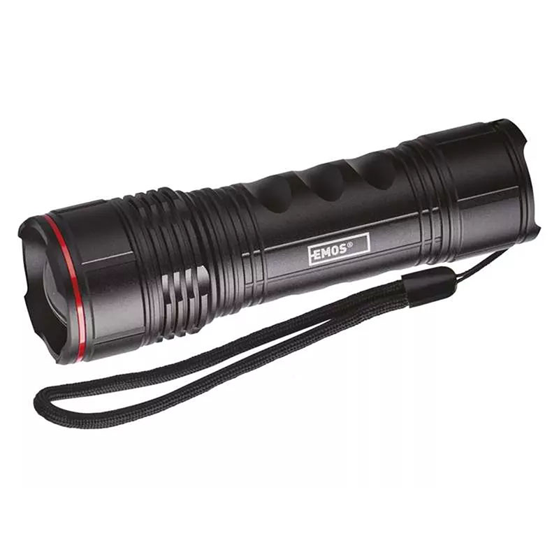 LED elemlámpa (500 lumen) alu, fekete, fókuszálható, 3 funkciós
