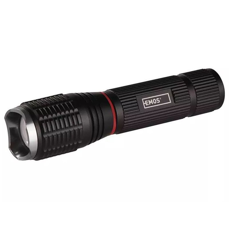 LED elemlámpa (230 lumen) alu, fekete, fókuszálható, 3 funkciós
