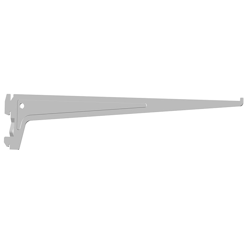 Fém fali polctartó konzol, két horgas (20 cm) fehér