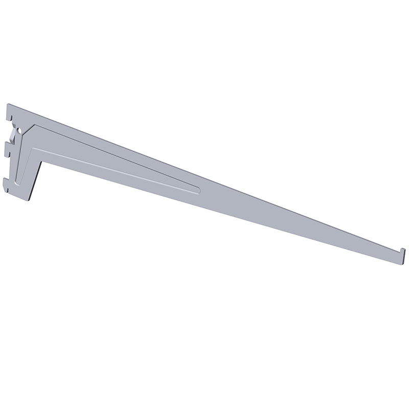 Fém fali polctartó konzol, három horgas (60 cm) ezüst