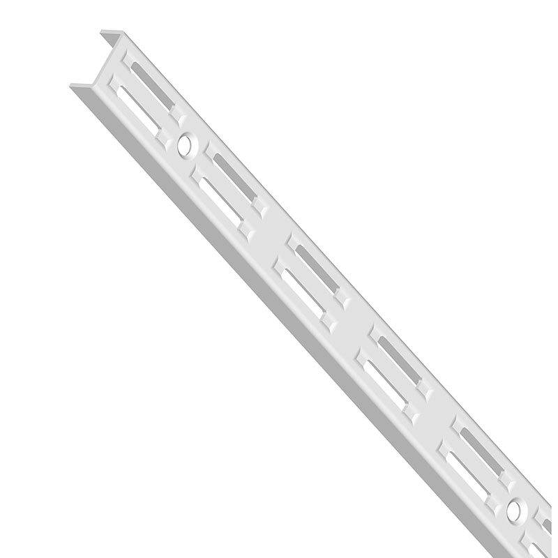 Fém fali polc sín, két lyuksoros (200 cm) fehér, 2 db