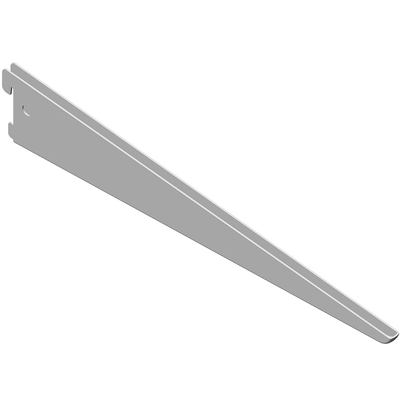 Fém fali polctartó U konzol, két lyuksoros falsínhez  (17 cm) fehér
