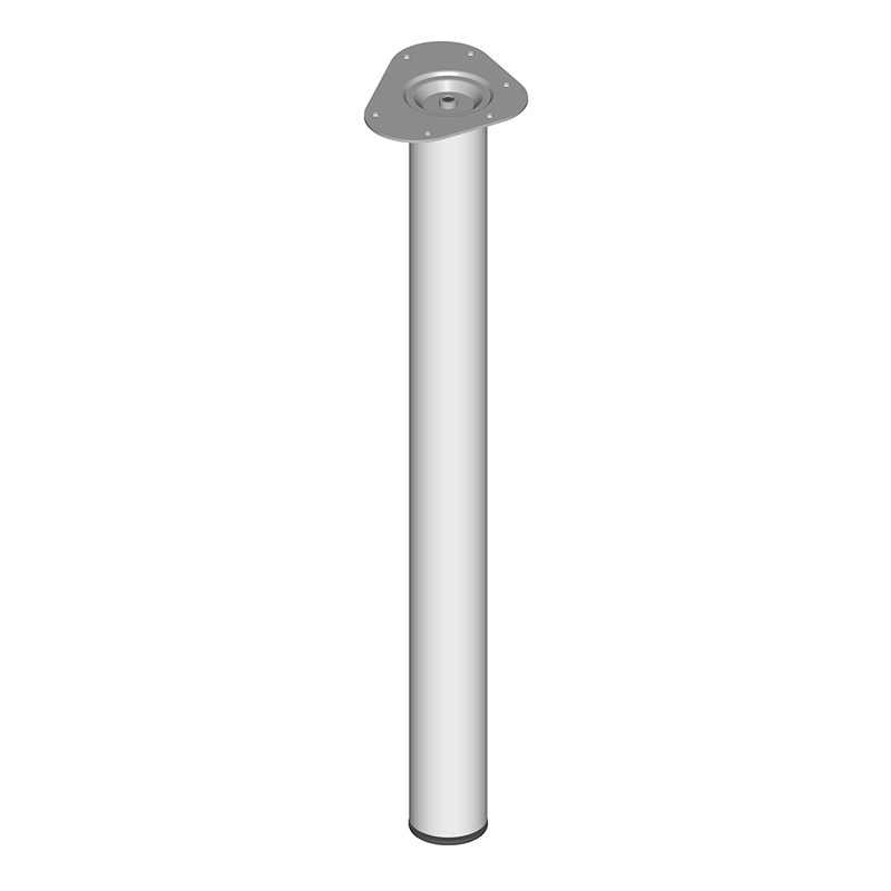 Fém asztalláb, henger alakú, 3 részes (60 mm) ezüst - 70 cm