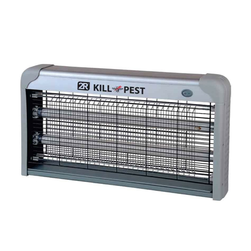 Elektromos rovarcsapda, UV fénycsővel (2x20W) slim, szürke-ezüst