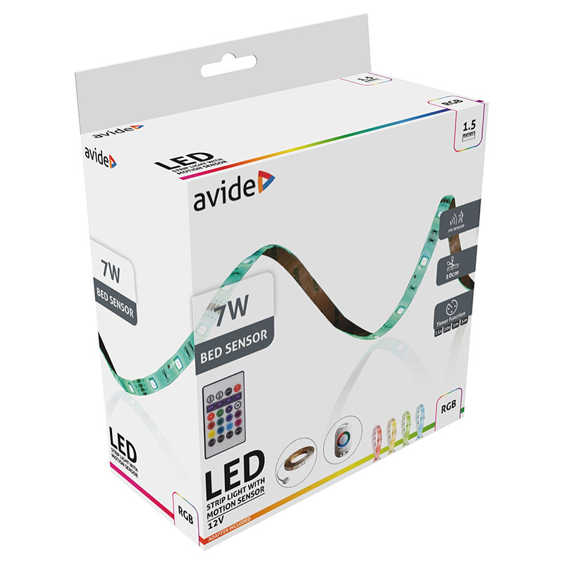 LED szalag szett ágyvilágításhoz: mozgásérzékelős, 1x150 cm színváltós RGB, távirányítóval