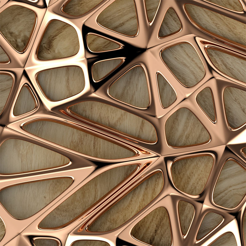 Soner mágneses radiátor takaró, rose gold háló mintával, 60x200 cm