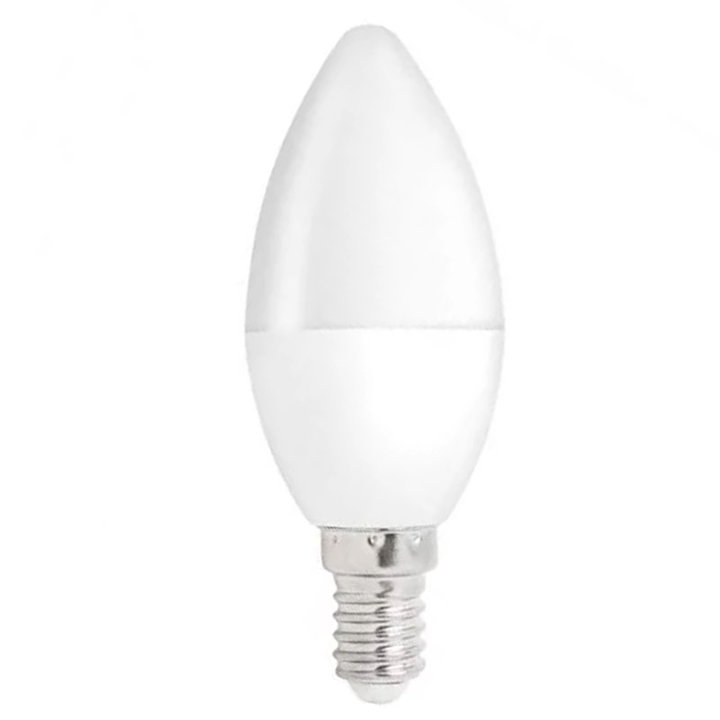 E14 LED lámpa (8W/160°) gyertya - hideg fehér
