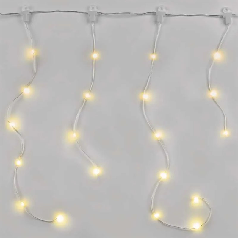 Kültéri LED-es jégcsap fényfüggöny (100 LED, 2.9x0.7 m) 8 program, meleg fehér