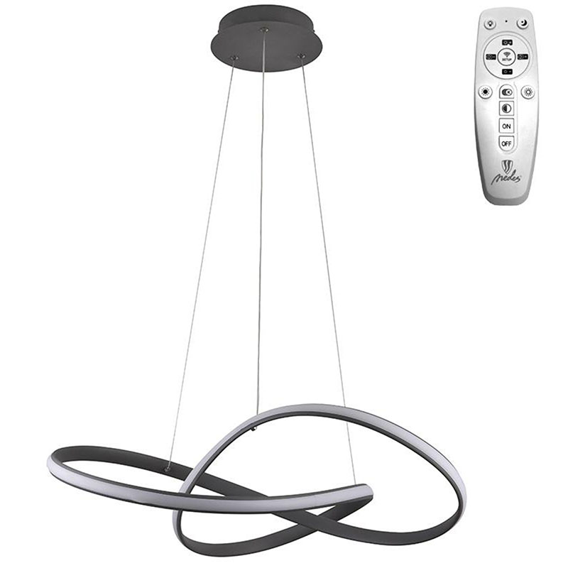 Mennyezeti LED design csillár: J4303/S (70W), metálszürke színű - dimmelhető, változtatható színhőmérséklet