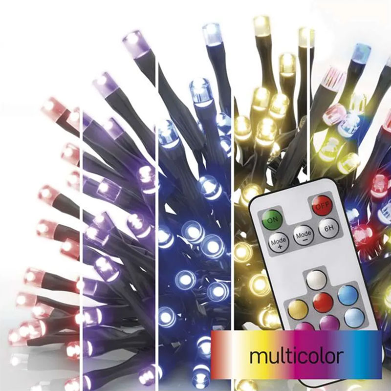 LED fényfüzér - távirányítós vezérléssel (10 m/96 LED) multicolor, időzítő, 72 világítási mód