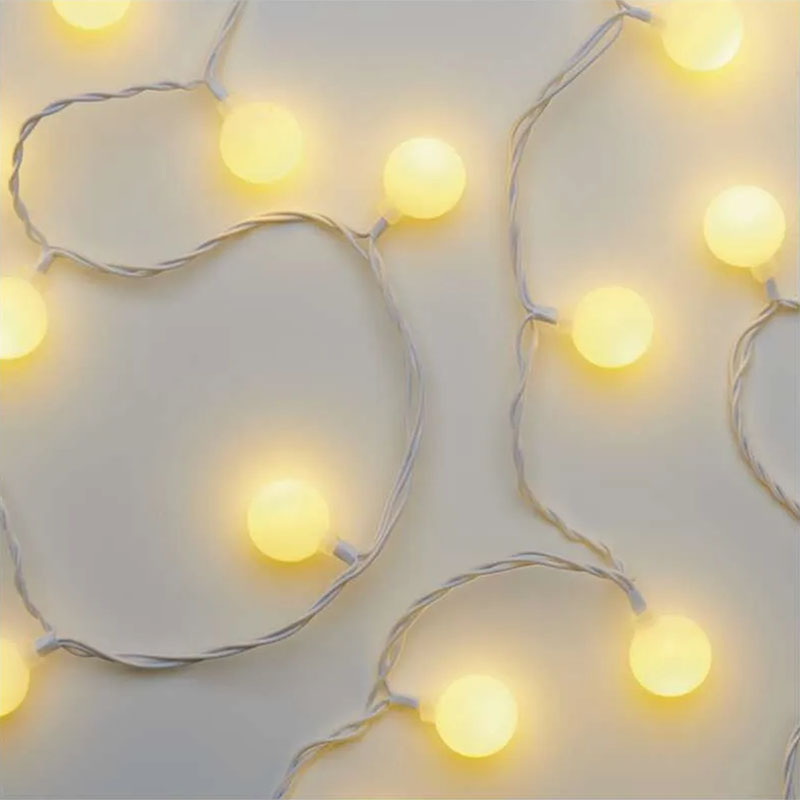 Mini gömb kültéri LED karácsonyi fényfüzér, időzítős (4m/40 LED) meleg fehér