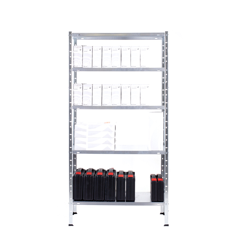 Basic könnyű fémpolc, 5 polcos (75x30x170 cm) horganyzott