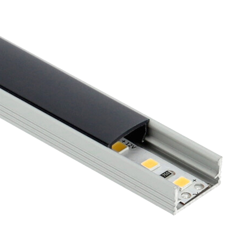 -MINI-01-A - Alumínium profil (felületre) LED szalaghoz (Fekete PVC búrával)