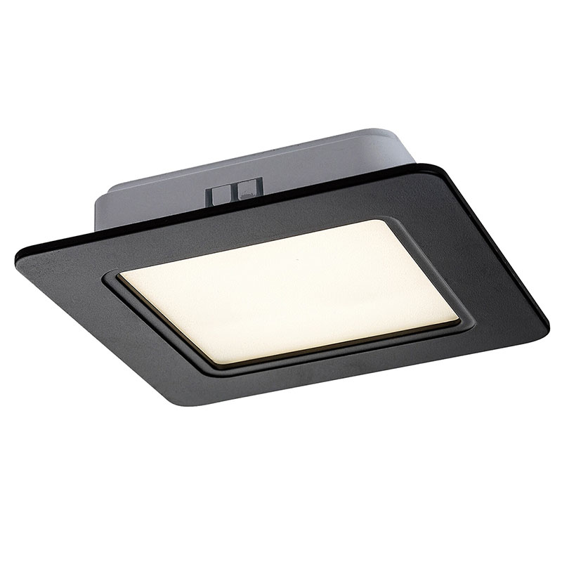 Shaun mennyezeti LED lámpa négyzet alakú (5W/450lm) természetes fehér, fekete, süllyeszthető