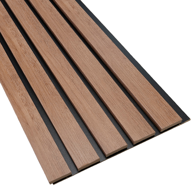 Fa hatású lamella, falburkolat - széles lamellával (260cm x 30cm x 1.5cm) - bronz tölgy+fekete