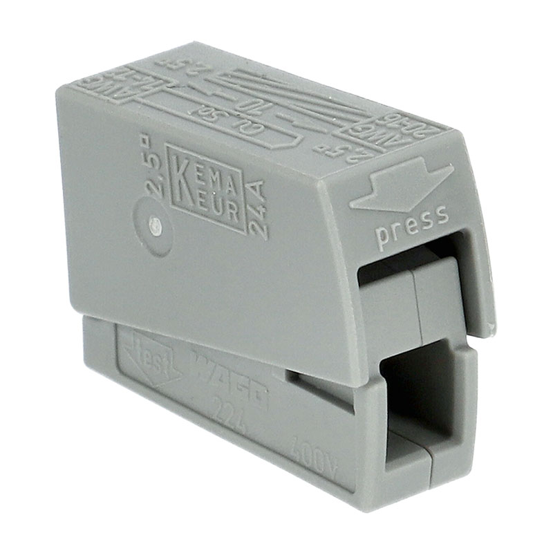 224 Wago csillárkapocs (1X2.5 mm²), szürke