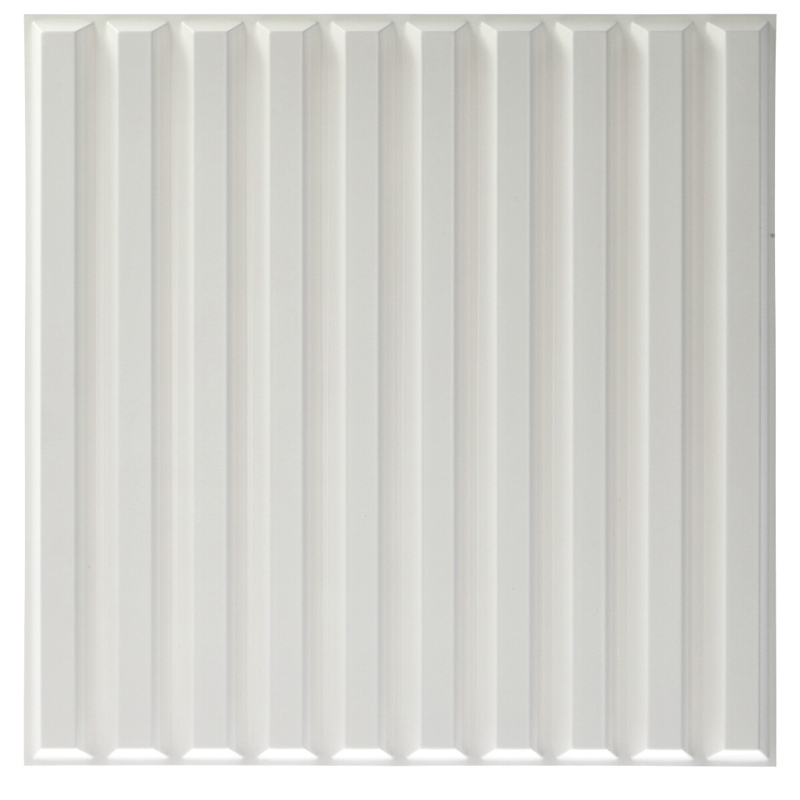 Fehér falpanel, 3D műanyag falburkolat, 50x50 cm - Slats Lécek