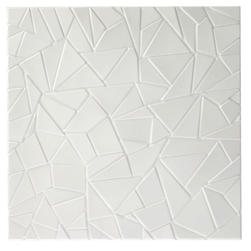Fehér falpanel, 3D műanyag falburkolat, 50x50 cm - Cracks Repedések