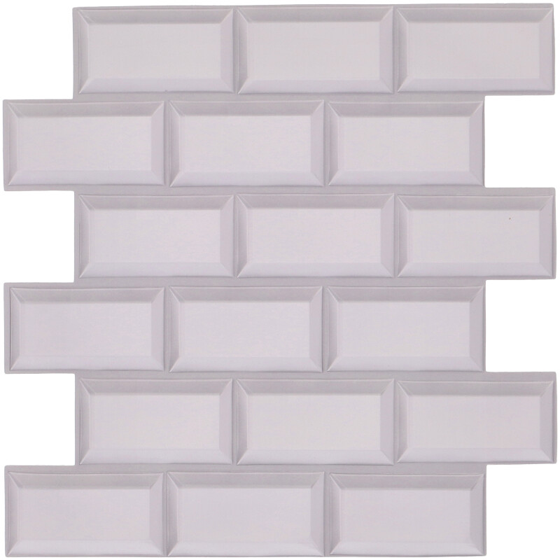 Öntapadós szivacsos 3D falicsempe - fehér metró csempe (4 darab 30x30 cm-es lap)