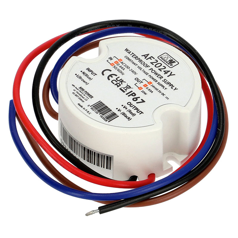 LED tápegység 24 Volt - kötődobozba szerelhető (20W/0.83A) IP67