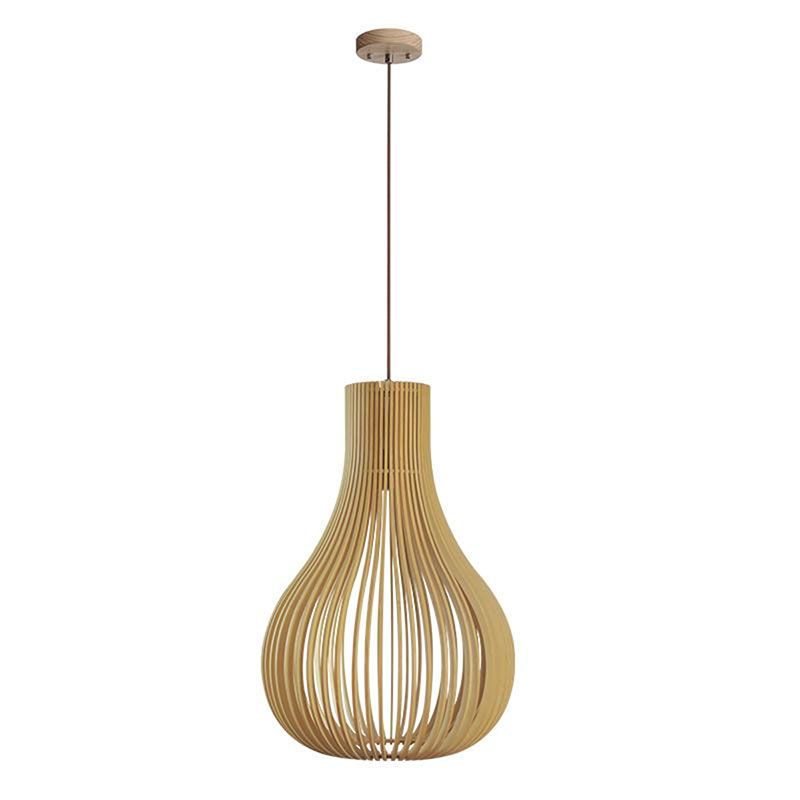 Tömör fa függeszték (E27) barna, 55 cm