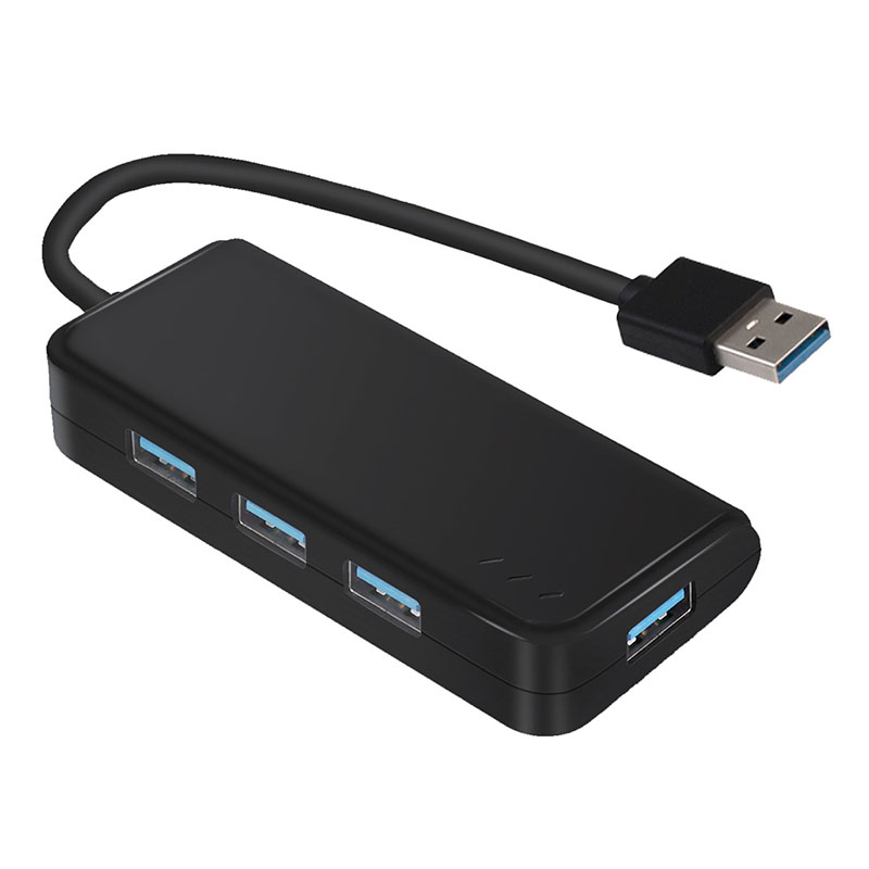USB-A adapter, hub, fekete - 4xUSB-A 3.0