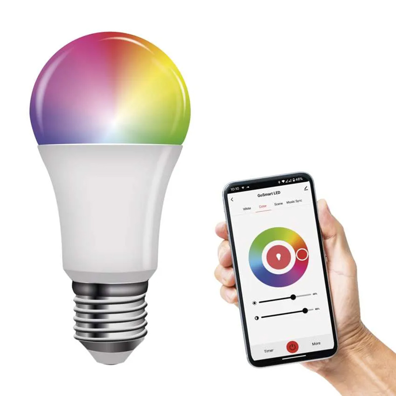 GoSmart LED lámpa E27 (11W/200°) A60, körte - FullColor (RGB+CCT) dimmelhető