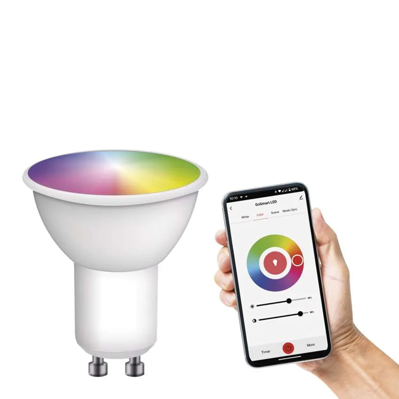 GoSmart LED lámpa GU10 (4.8W/200°) FullColor (RGB+CCT) dimmelhető