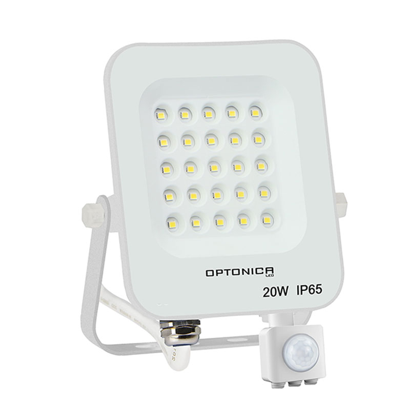 Mozgásérzékelős LED reflektor fehér (20W/1800lm) - Hideg fehér