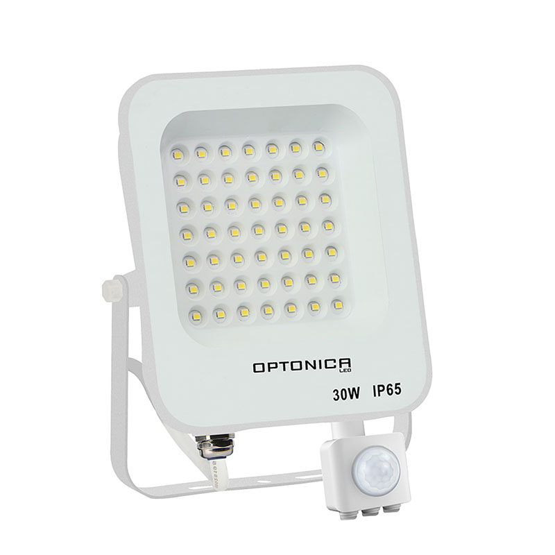 Mozgásérzékelős LED reflektor fehér (30W/2700lm) - Természetes fehér