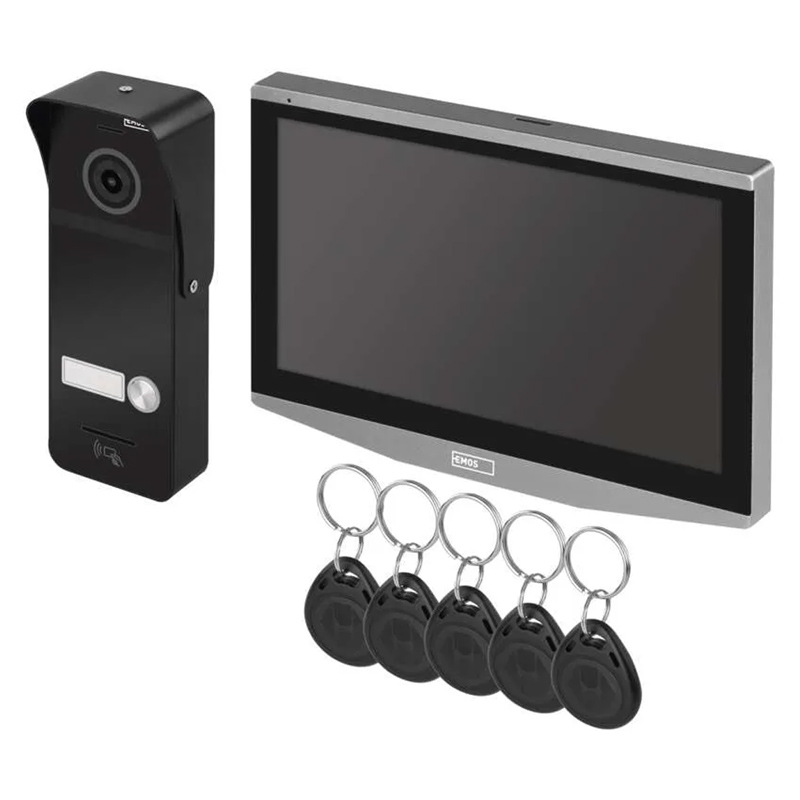 GoSmart videó kaputelefon szett IP-750A (IPS LCD monitor + kameraegység) Wi-Fi, ezüst-fekete