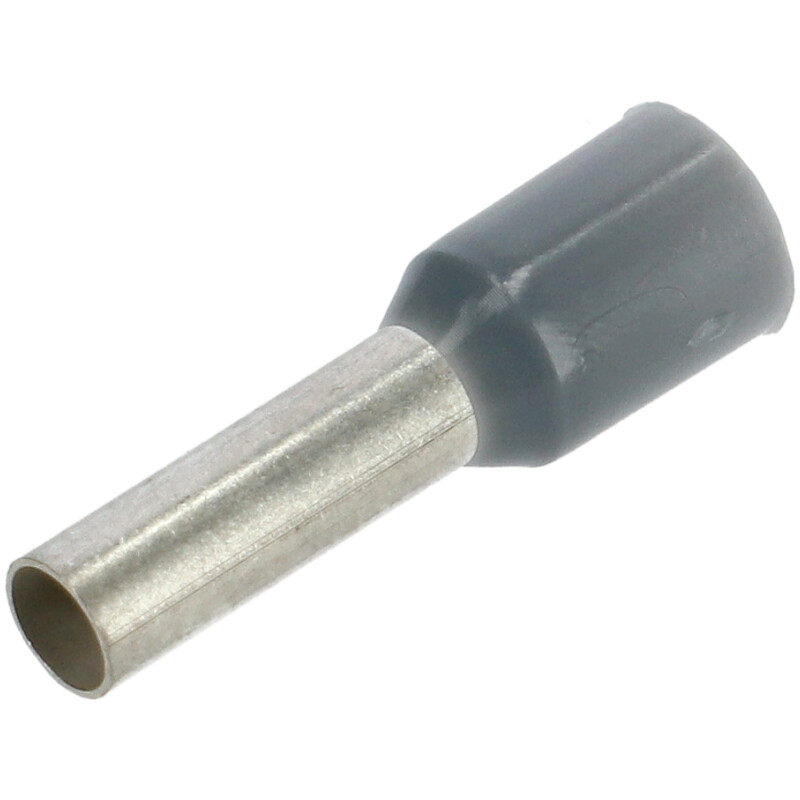 Vezetékre erősíthető érvéghüvely 4 mm2 vezetékekhez, szürke (100 db) L=10mm