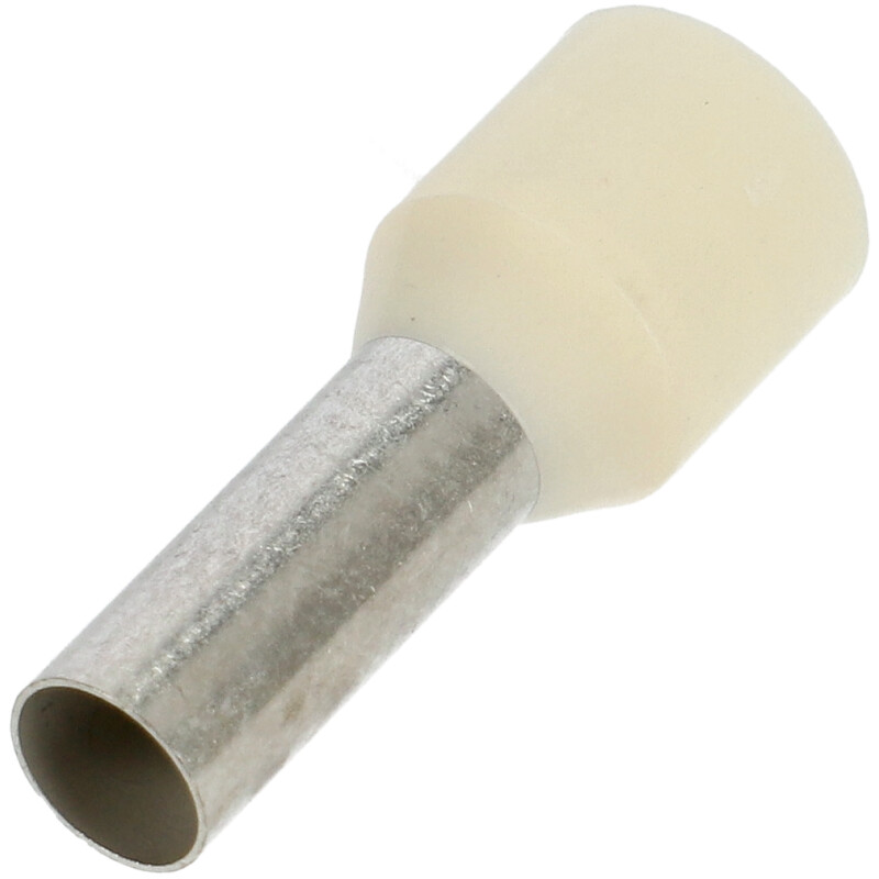 Vezetékre erősíthető érvéghüvely 10 mm2 vezetékekhez, elefántcsont (100 db) L=12mm