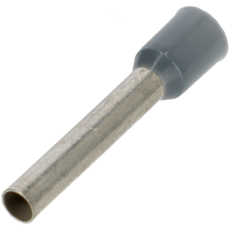 Vezetékre erősíthető érvéghüvely 4 mm2 vezetékekhez, szürke (100 db) L=18mm