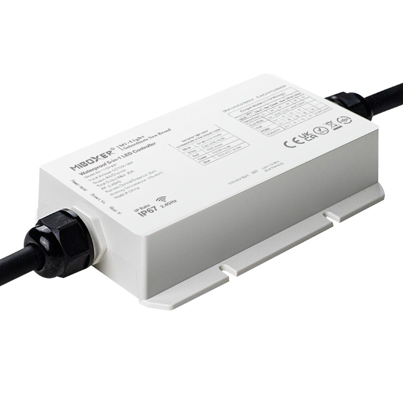LS2-WP 5-in-1 Group Control (zóna) vezérlő (egyszínű, WW+CW, RGB, RGBW, RGB+CCT LED szalaghoz), IP67, 20A