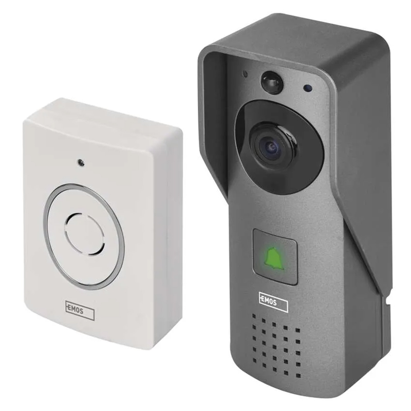 GoSmart videó kaputelefon szett, vezeték nélküli, IP-09C (beltéri csengő + kameraegység) Wi-Fi, szürke-fehér