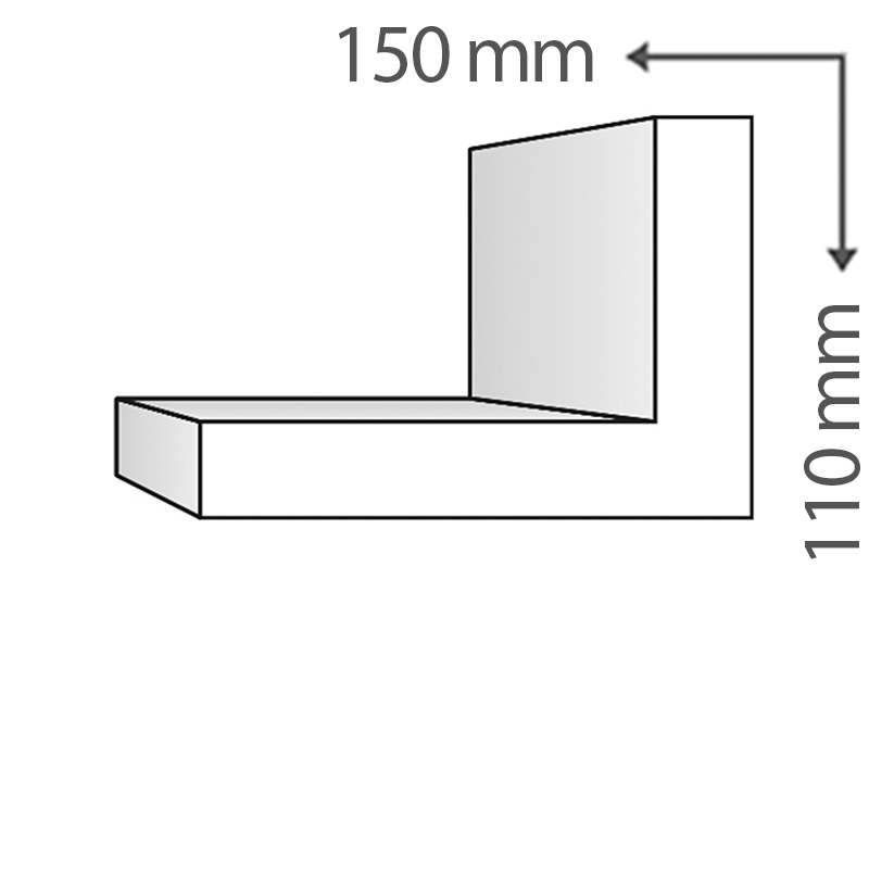 KCS-118/E Fűtéscső takaró díszléc (110x150 mm)