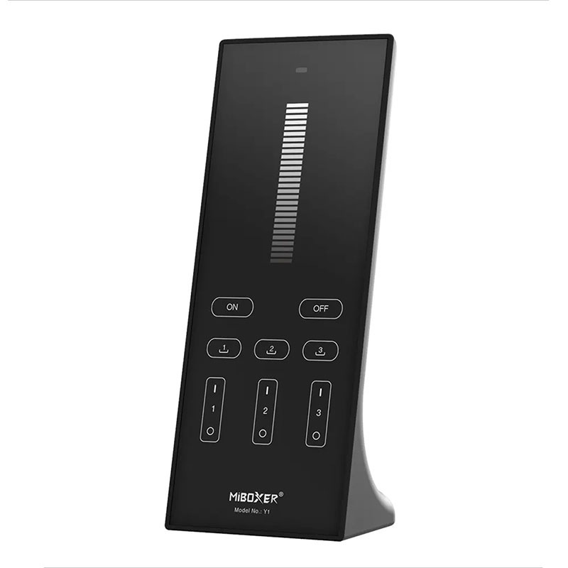 Y1, Group Control Dimmer LED szalag fényerő szabályzó távirányító, Y1: elemes, fekete