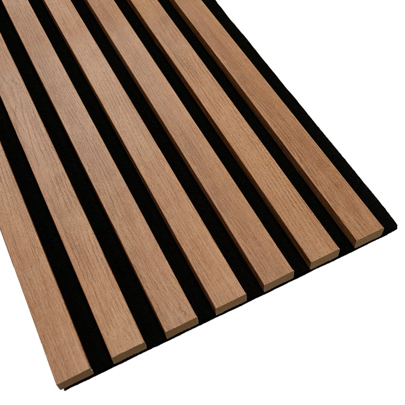 - Fa hatású, hangszigetelő lamella falburkolat, filc hátlappal (260 cm x 30 cm x 1.7 cm) - bronz tölgy+fekete