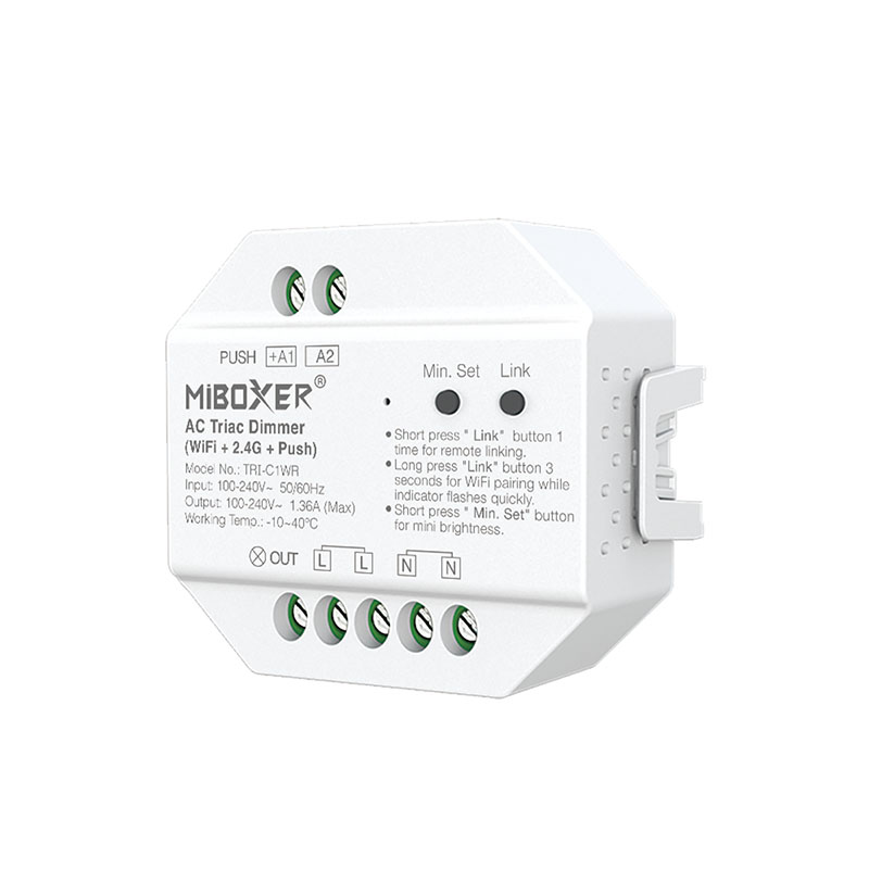 TRI-C1WR, Triac dimmer fényerőszabályzó vezérlő (100-240V - 1.36A), Wi-Fi