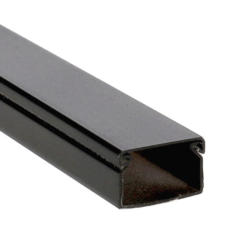Fekete kábelcsatorna, 25x16 mm, műanyag, pattintható fedéllel
