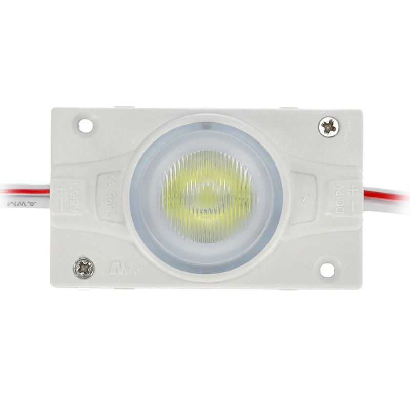 LED modul 3W (3535x1/20x40°/IP67) aszimmetrikus lencsével - hideg fehér
