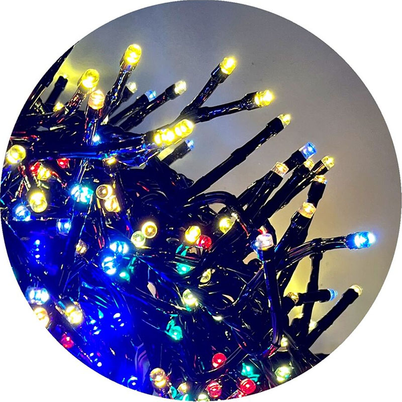 Karácsonyi LED füzér plasztik, multicolor (384LED/2.1 méter)