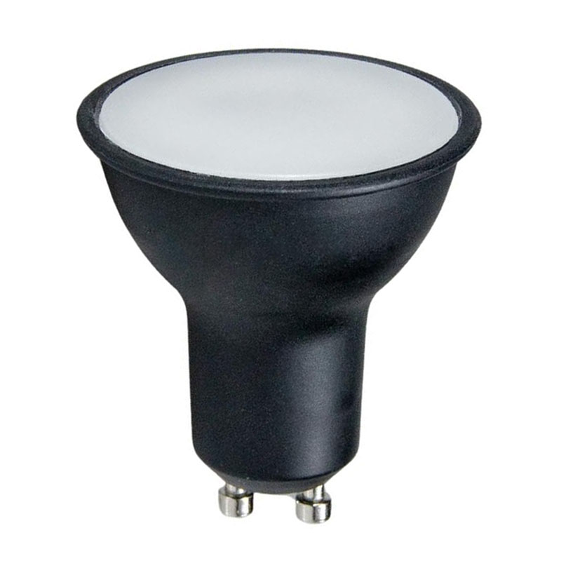LED lámpa GU10 (6W/120°) meleg fehér, fekete