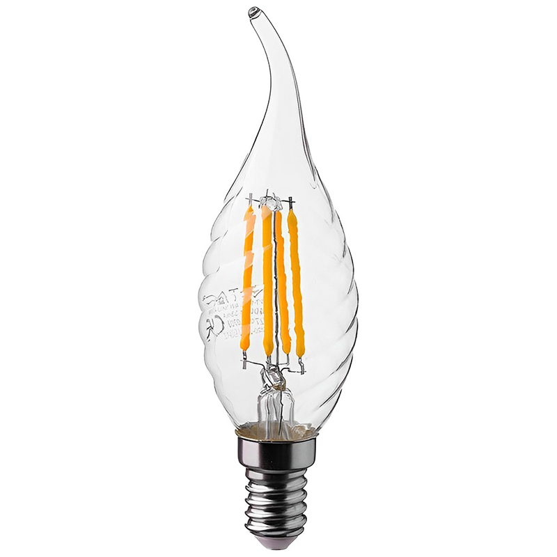 LED lámpa E14 Filament (4W/300°) Láng csavart - természetes fehér Kifutó